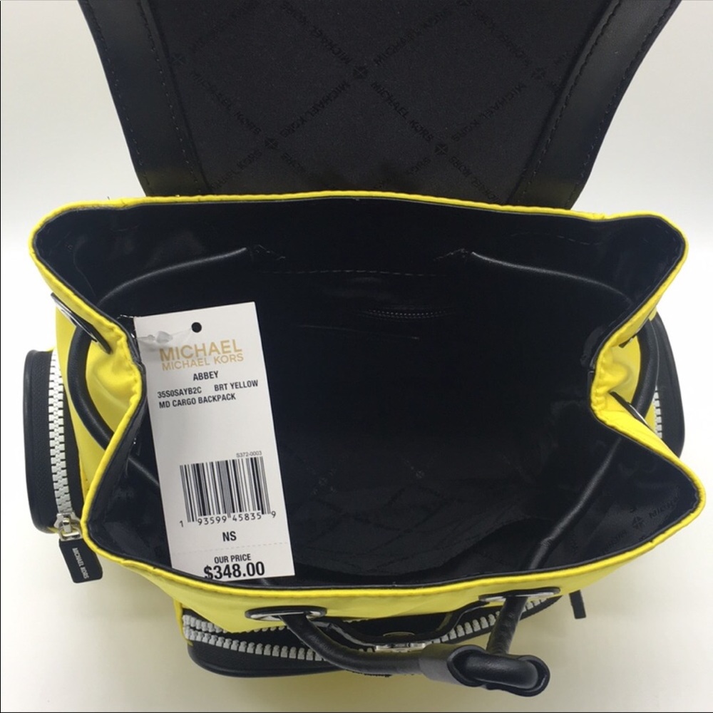 MICHAEL KORS ABBEY MD CARGO BACKPACK BRT YELLOW - Picture 7 of 8